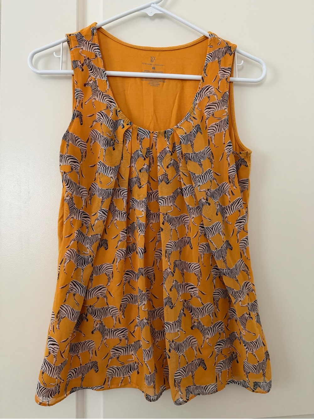 New York & Company Mustard Zebra Print Sleeveless Camisole